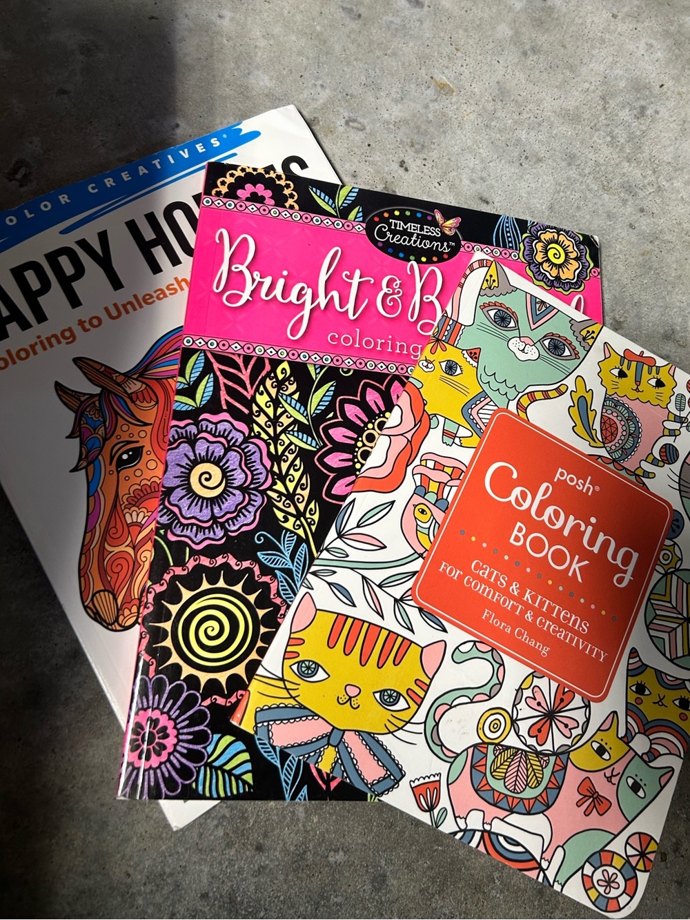 50%offw❤️3  coloring books: coloring book for adult cat horses flowers